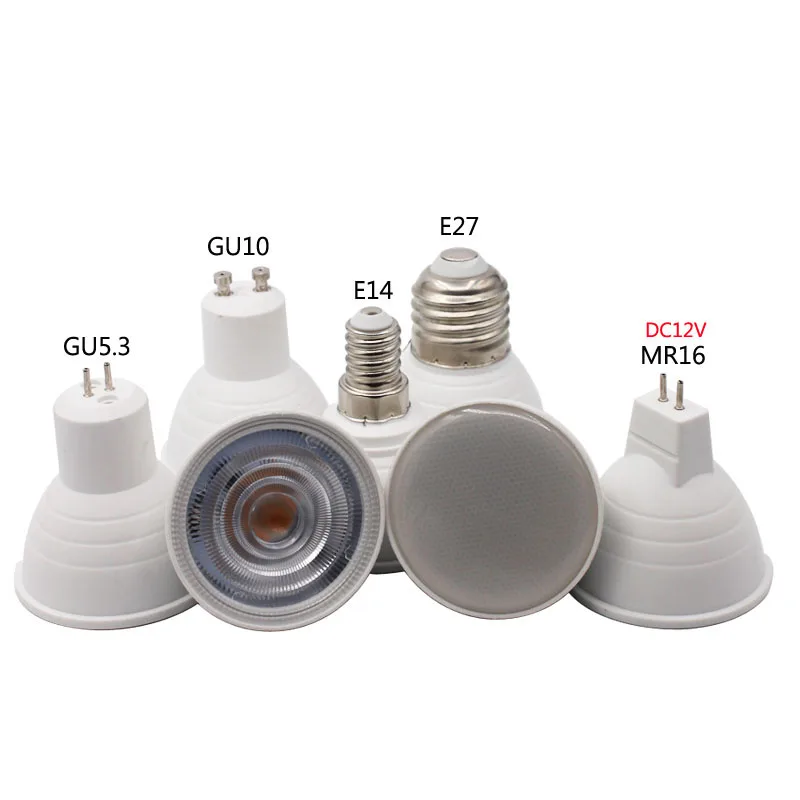 GU10 E27 E14 Светодиодный светильник 9 Вт 220 В светодиодный GU Lampada MR16 DC12V конденсаторный