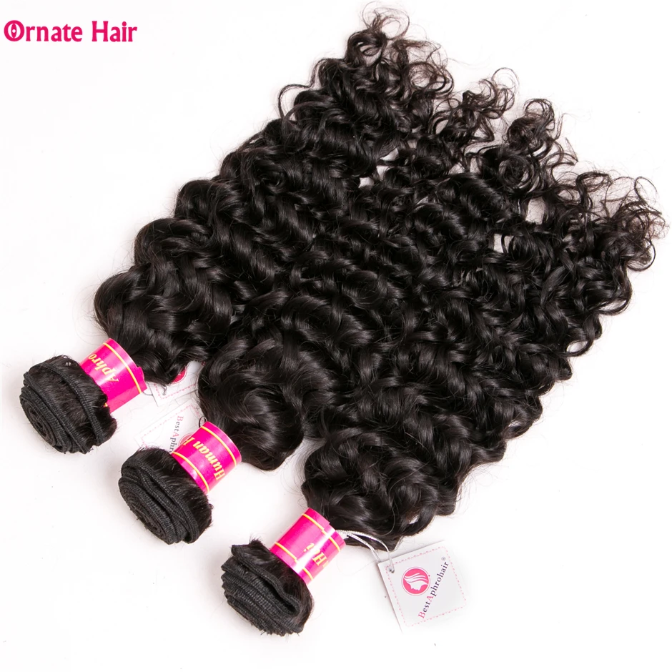 Peruvian Hair Bundles With Closure Water Wave Bundles With Closure Non-Remy Human Hair Bundles With Closure Middle Ratio