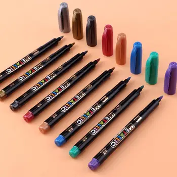 

8 Colors Metallic Marker Water Paint Marker Brush Pen Permanent Drawing DIY Photo Album Glass Paper Color Marker Drawing Gift