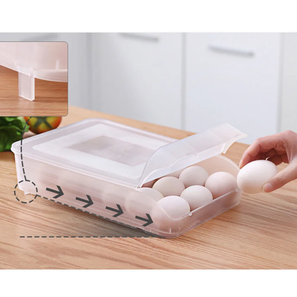 

Egg Storage Holder Plastic for Refrigerator Deviled Tray Carrier with Lid Stackable Egg Containers kiechen storage