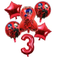14 шт милый Божья коровка воздушный шар с принцессой 32 дюйма красный 1-9 номер День рождения украшение Девочка милая игрушка