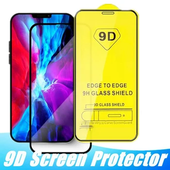 

100pcs/lot Wholesale 9D Full Cover Anti-Scratch Tempered Glass HD Screen Protector For iPhone 12 mini 11 Pro X 7 8 6 SE 2020