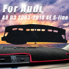 Dla Audi A8 D3 2003-2010 4E s-line antypoślizgowa pokrywa deski rozdzielczej podkładka ochronna akcesoria samochodowe osłona przeciwsłoneczna
