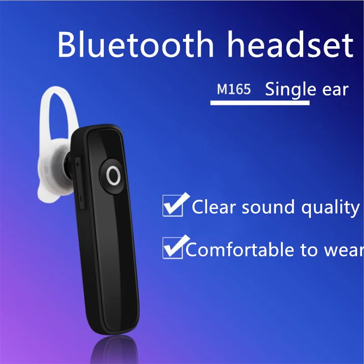 M165 Bluetooth-наушник на одно ухо 4,1 Беспроводной наушники-вкладыши Bluetooth вкладыши с микрофоном Портативный хэндс-фри гарнитура в деловом стиле