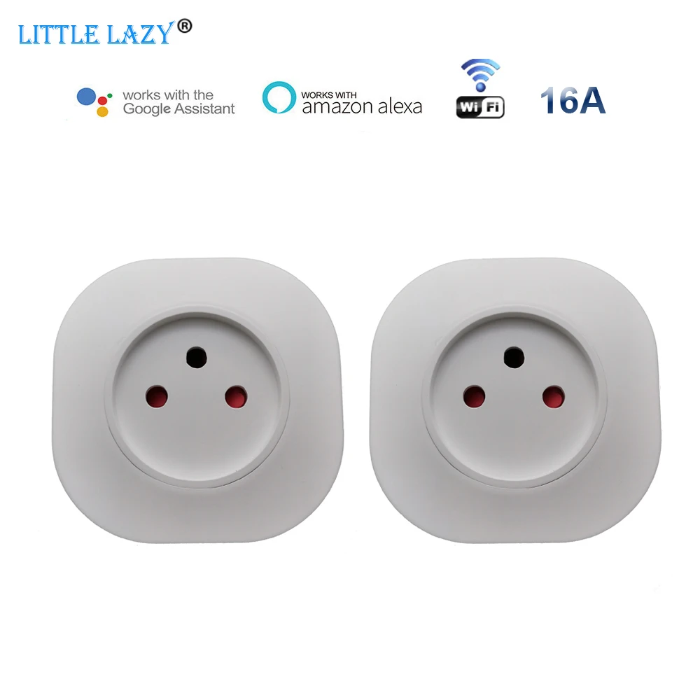 

2pcs/lot Smart Israel socket Wifi Wireless Plug 16A 220V Power Outlet TUYA APP Remote Control Compatible Alexa Google Assistant