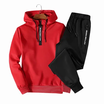 

Men Clothing Set Sportswear 2020 Fashion Hoodies Sweatshirts Sporting Sets Men's Tracksuits Two Piece Hoodies+Pants 2pcs Sets