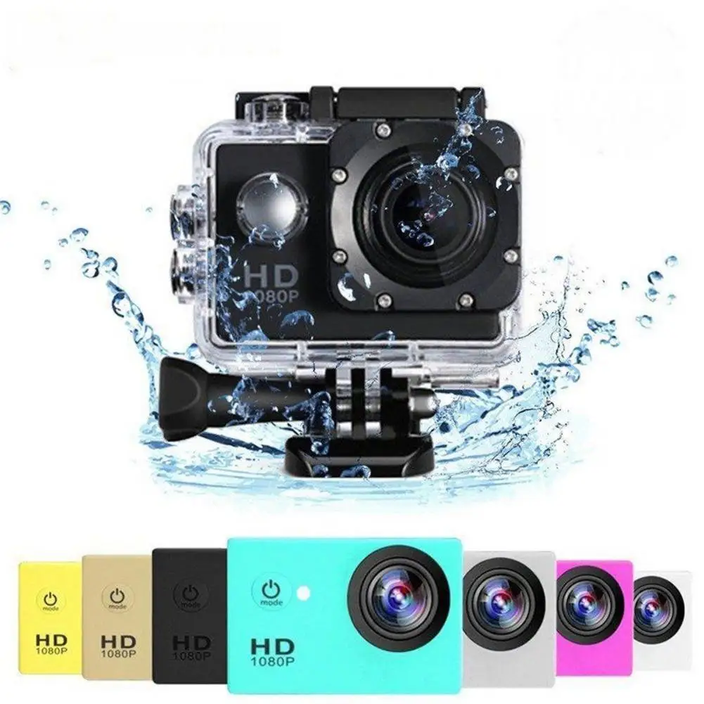 Full HD 1080P Водонепроницаемая камера 2,0 дюймов видео камера Экшн-камера Sports DV Go Автомобильная камера Pro - Цвет: Black