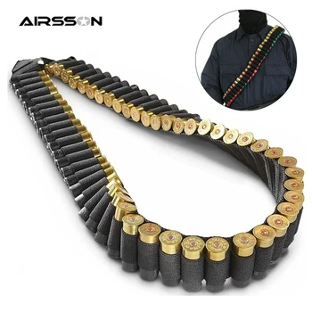 

140*5CM Outdoor Hunting 50 Rounds Shotgun Shell Belt 12 GA Buttstock Ammo Holder Military Shotgun Cartridge Belts