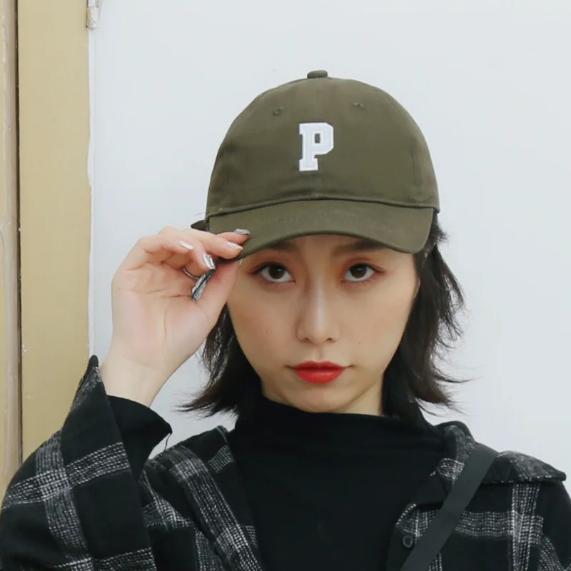 

2019 Spring And Summer South Korea Simple Lettered Embroidered Brim Hat Children College Versatile Soft Top Baseball Cap Couples