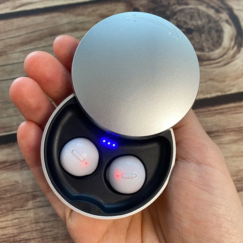 FOOVDO Mini TWS Bluetooth Wireless Earphones Headphones 3D Stereo Headsets IPX5 Waterproof Earpiece Cute Earbuds with Mic