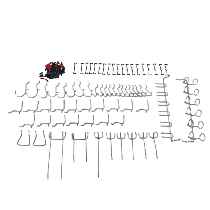

50Pcs Pegboard Hooks Assortment Peg Board Attachments Pegboard Hooks Set Wall Hooks Storage Garage Organizer with Peg Locks