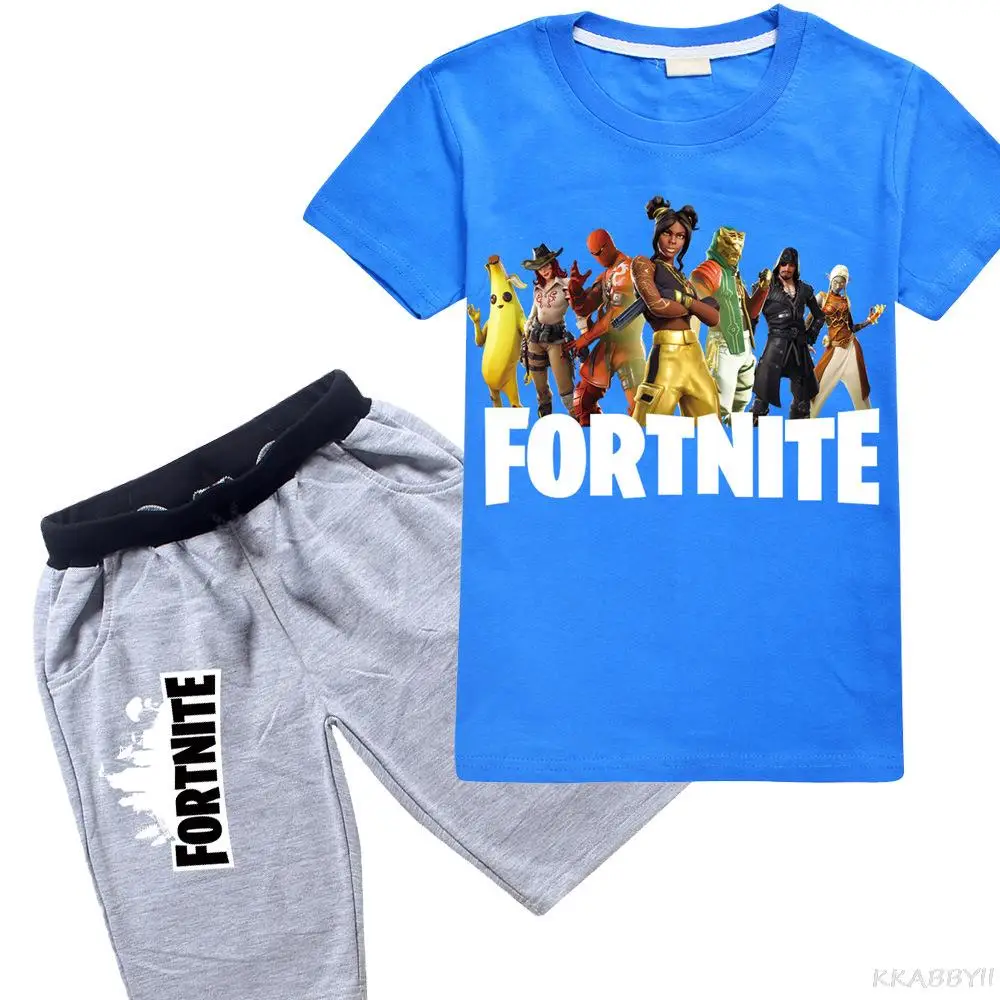 Модная одежда для мальчиков Fortnites хлопковая футболка детские костюмы