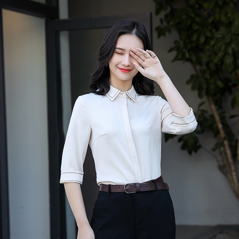 de oficina para mujer, ropa trabajo mujer, Tops para mujer, diseño de uniforme camisa de negocios para mujer 2021|Camisa| - AliExpress