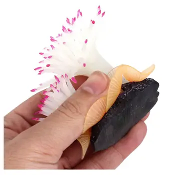 

New Aquarium Artificial Coral Decoration 8.9cm Tall White Fuchsia