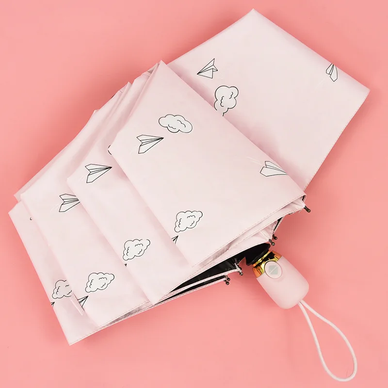 Paper plane Полностью автоматические женские зонты, Солнцезащитный анти-УФ зонтик с цветами, Женский Зонт от дождя, женский складной зонтик с защитой от ветра - Цвет: Paper plane