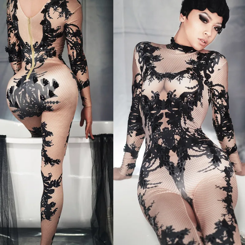 Модные черные стразы телесного цвета комбинезон сексуальный стрейч танцы боди Для женщин обувь для ночного клуба вечерние лазерное шоу сценические костюмы для танцев на шесте, трико