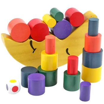

Funny Wood Moon Balancing Educational Toys Building Blocks Baby Early Learning Toy Kids Children Balancing Toy Blocks