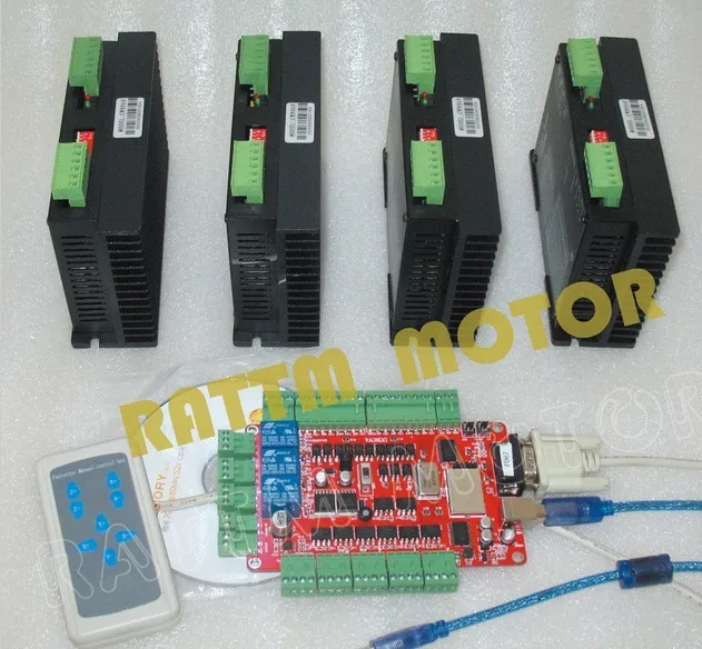 4 оси флейт с осями USB CNC плата для разрыва драйвером шагового двигателя CW8060 NEMA23