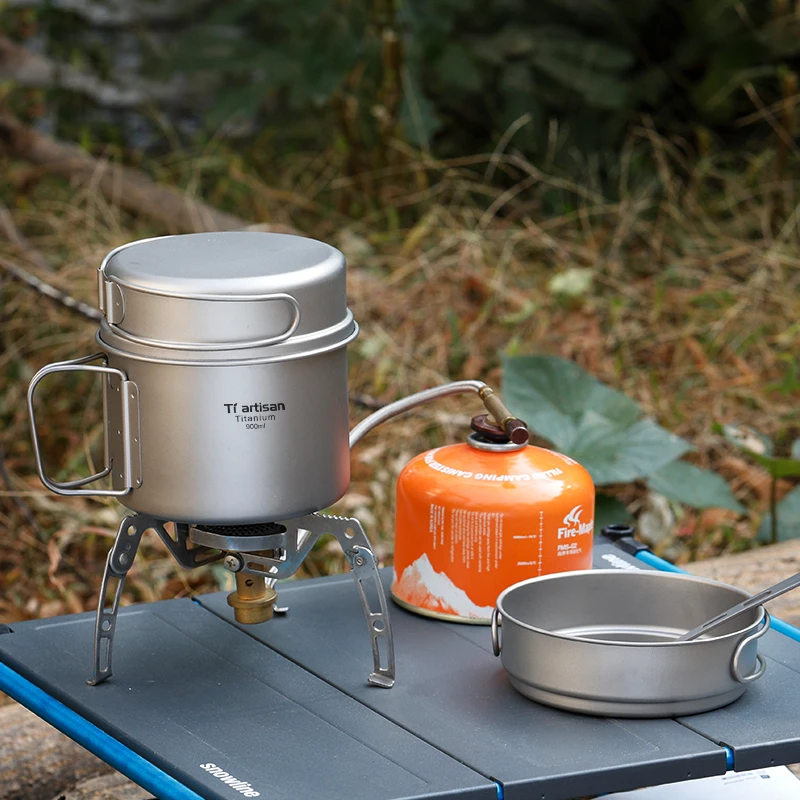 

Ultralight Outdoor Camping Tableware Utensils Pot Pan Titanium Cookware set Hiking Picnic Backpacking Camping Pot Pan 1-2 person