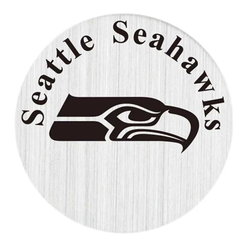 Seattle Seahawks 22 мм Нержавеющая сталь подвешиваемый кулон пластина незакрепленные