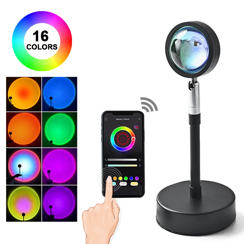 Sunset Lamp RGB 16 Colors APP Remote Control Atmosphere Projection Led