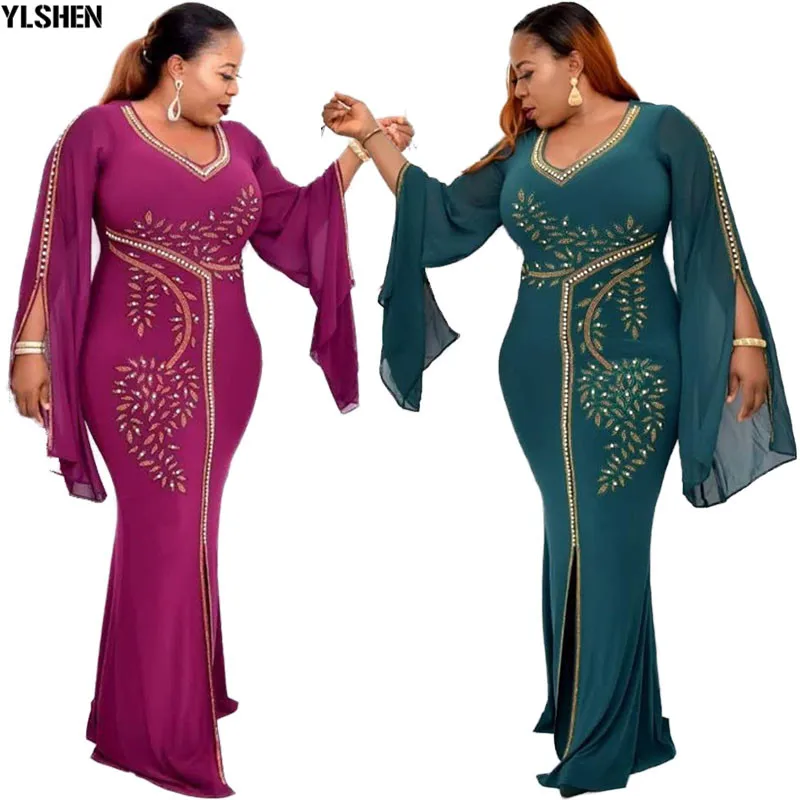 Африканские платья для женщин Дашики Алмазный халат Africaine Femme 2020 африканские