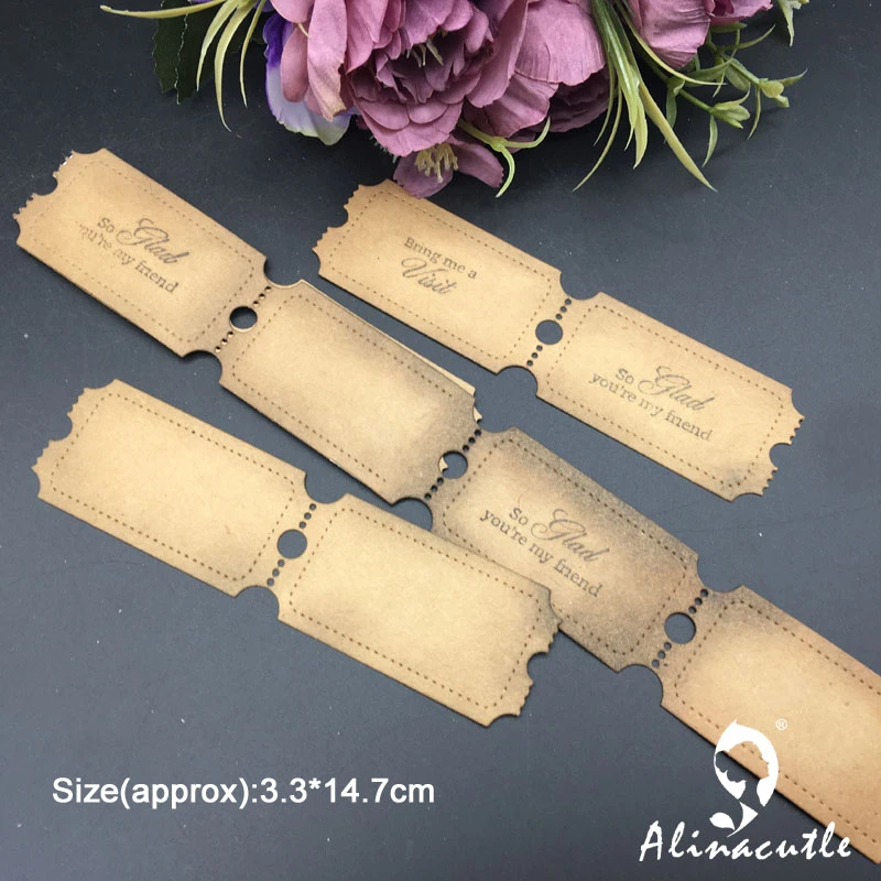 Metal Cutting die Cut Lottery Ticket Strip Gift Coupon Scrapbook Paper Craft Handmade Card Album Punch Art Cutter Alinacutle Die