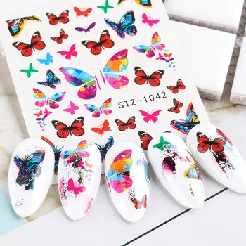 

16pcs/set Nail Art Sticker Butterfly Cartoon Animal Flower Character Black Line Nail Art Design Sticker Nail Art Decoration