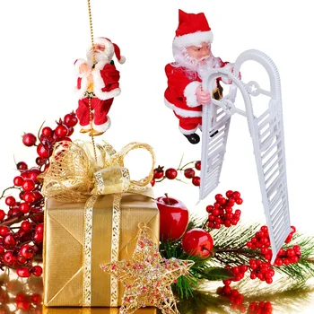 

Electric Ladder Santa Christmas Figurine Christmas Pendant Decoration Christmas Party Holiday Party Ornament Navidad Kid Gift