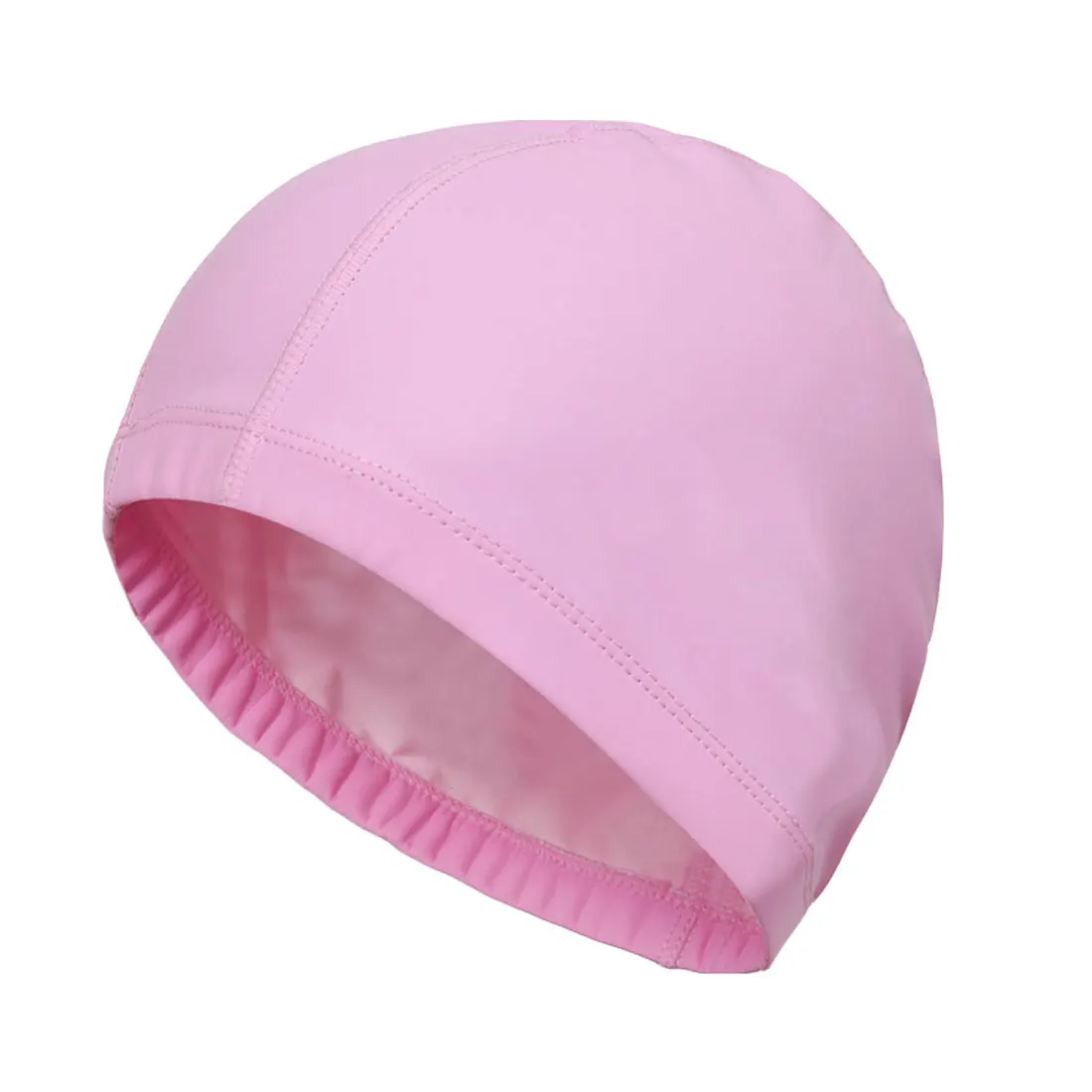 Pink Эластичная водонепроницаемая Спортивная Кепка из искусственной кожи, защищающая от поплавок, длинная, свободный размер, тканевая Кепка, шапка для плавания в бассейне, для женщин, с ушами, для мужчин - Цвет: Pink