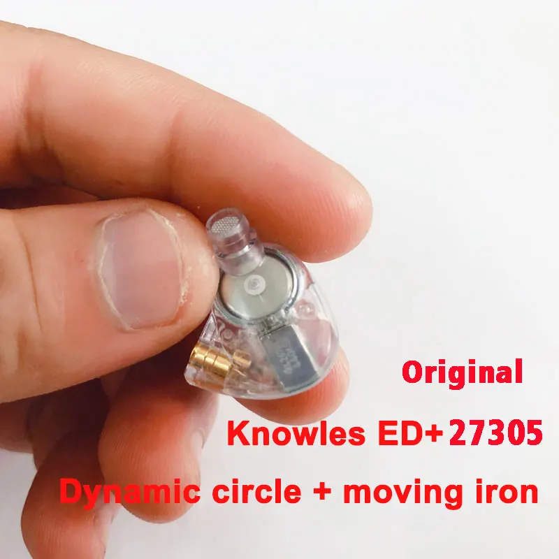 Гибридные наушники Tiandirenhe TD2 1ba + 1DD Knowles 27305 BA Drive HIFI с обновленным кабелем MMCX для