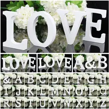 Wooden Letter wedding decoration Alphabet Word Wood White English Letters For Kids Boy Girls Baby Shower Happy Birthday Wedding