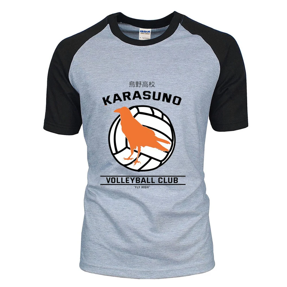 ОЯ Haikyuu футболка Fukurodani Volleyball Club футболки летняя свободная с круглым вырезом Топы