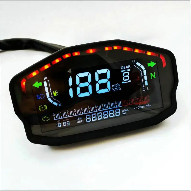 

universal speedometer+tachometer+odometer+oil level meter+beam turning light indicator for motorcycle instrument display gauge