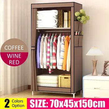 

Portable Folding Cloth Wardrobe Home Bedroom Clothes Storage Organizer Cabinet DIY Assembly Fabric Wardrobe Closet Furniture