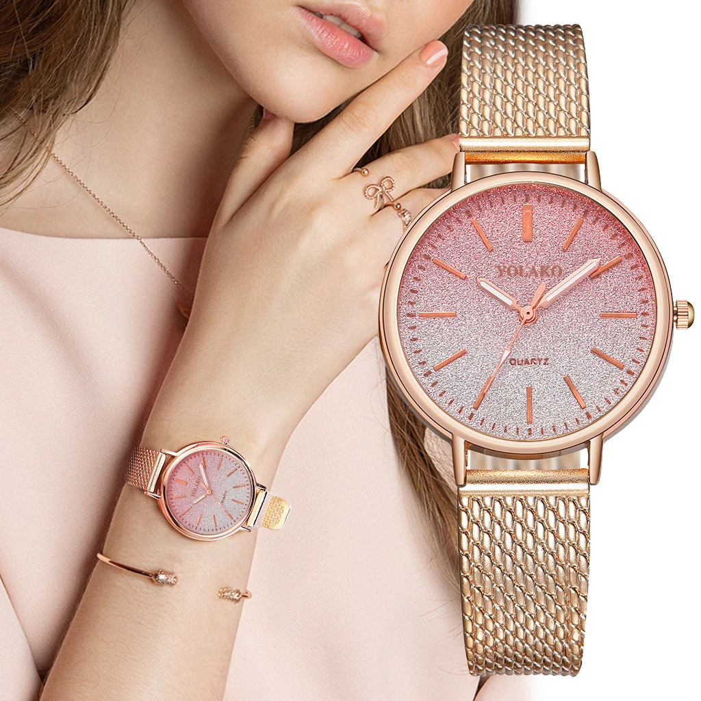 Luxe mode casual vrouwelijke dames Horloges Vrouwelijke Plastic goud Mesh  Riem Quartz Horloge Alloy Case Eenvoudige Vrouwen Horloge # ASS|Women's  Watches| - AliExpress