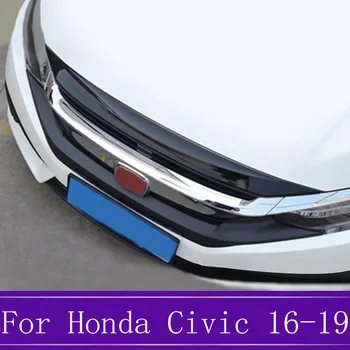 

Car Front Middle Grille Grill Trim Sticker Cover Decorative Car Styling Accessories For Honda Civic 2016 2017-2019