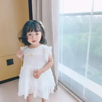 

Summer Children Girls Chiffon Short Sleeve Princess Party Cute Dress Baby Kids Party Dresses vestidos