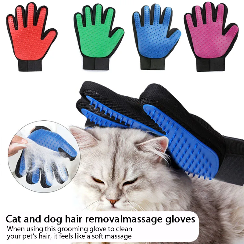 Guante para gato, cepillo para pelo de perro, limpieza, masaje de peines