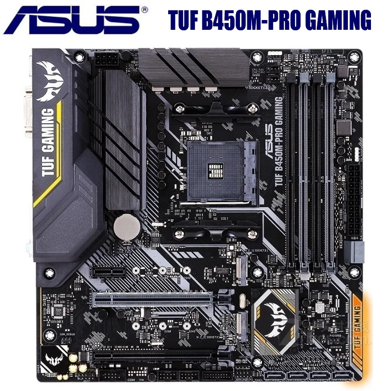Socket AM4 ASUS TUF B450M-PRO GAMING Motherboard DDR4 64GB M.2 NVME slot Micro ATX AMD B450  DVI HDMI M.2 SATA3 NEW USB3.1 AM4