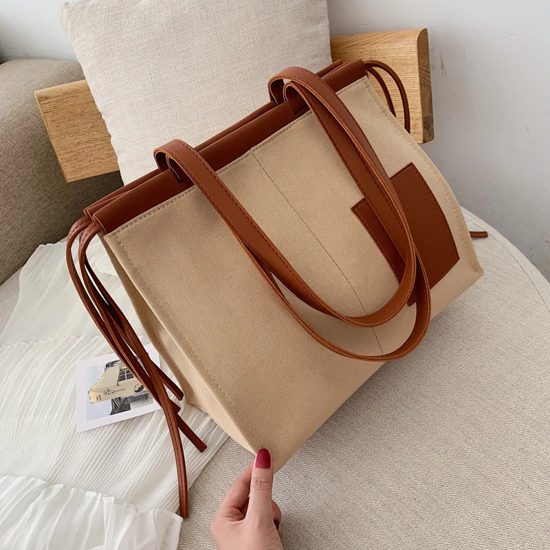

Women's Handbag Color Canvas Bag Shoulder Bag 2019 New Fashion Casual Large Capacity Handbag Ladies Messenger Bag Ladies Handbag