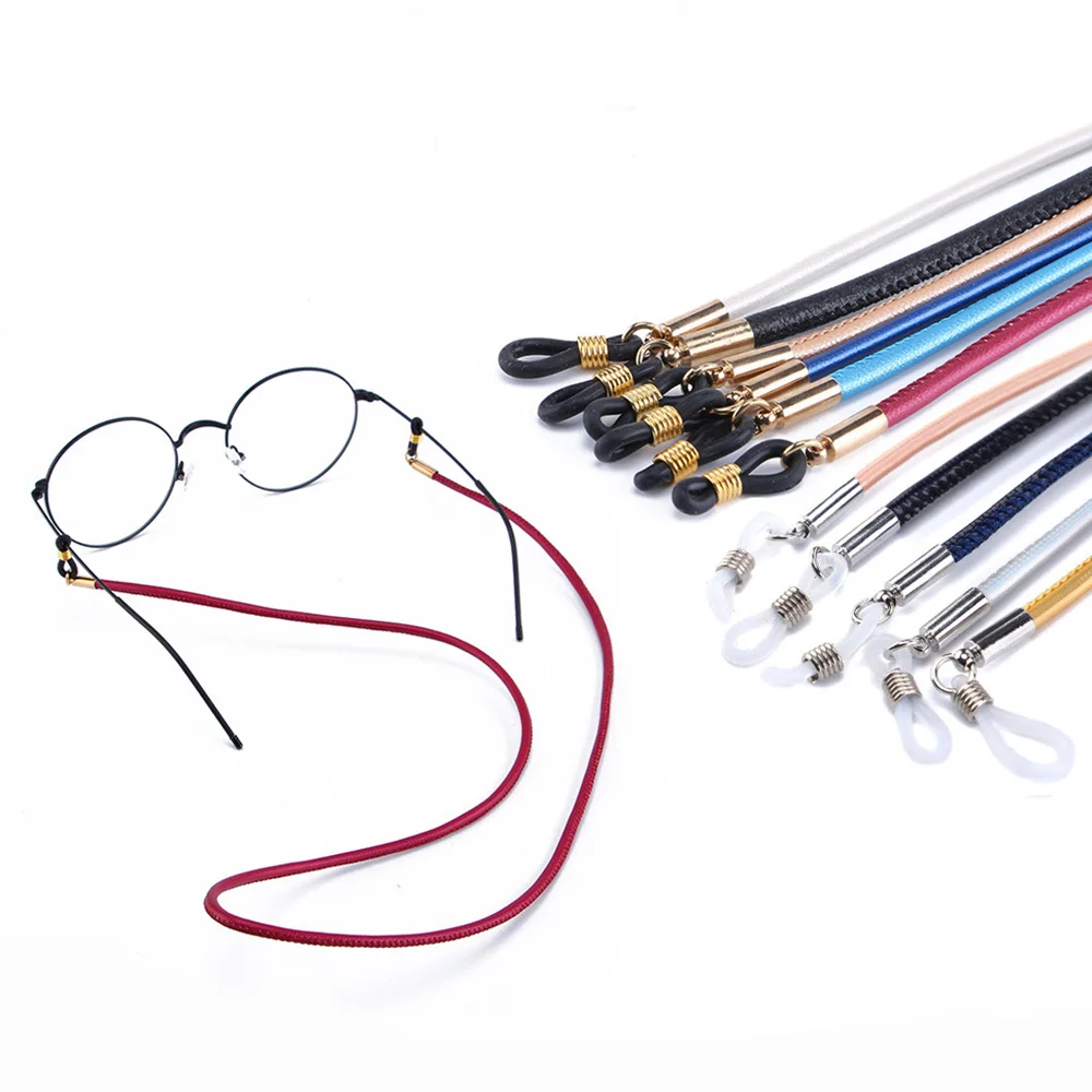 

Fashion Leather Eyeglass Cord Multicolor Adjustable Glasses Holder Leather Glasses Lanyard Thick Non-slip Glasses Chain Rope