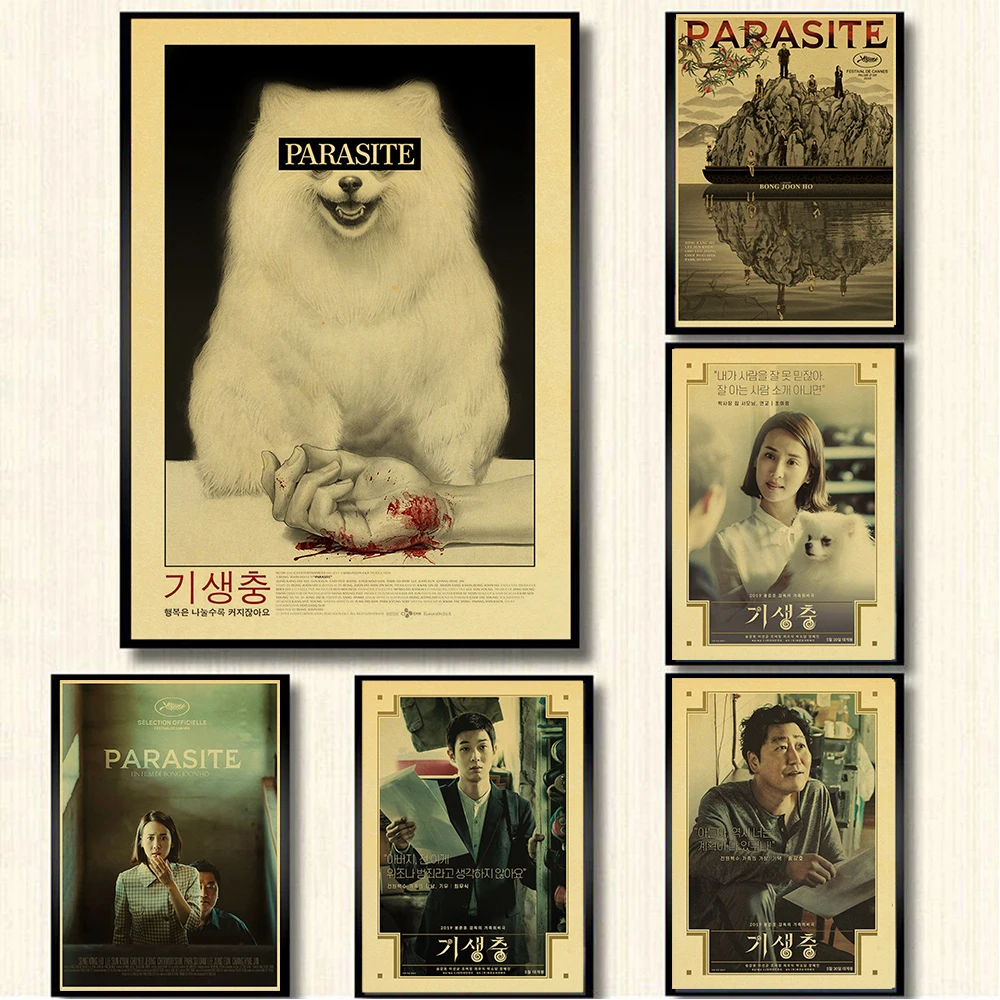 Hot New Oskar Movie Parasite Retro Poster Painting Wall Kraft Poster Modern Art Poster For Home /Cafe room/Bar Decor