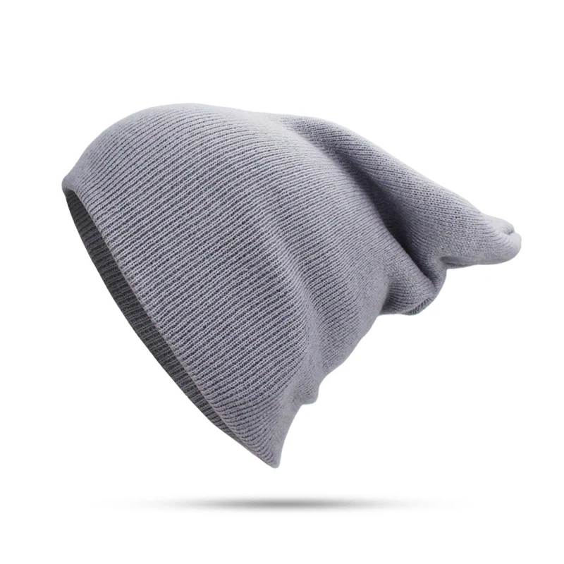 Knitted Beanies Hats Men Women Winter Spring And Autumn Solid Color Hedging Cap Outdoor Sports Thin Windproof Fashion Beanie Hat - Цвет: C