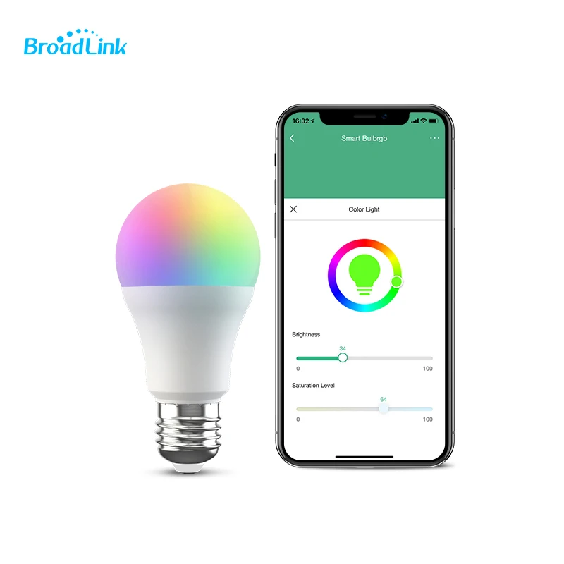 

BroadLink LB26 R1 E26 110V Smart Wi-Fi Dimmer RGB LED Bulb works with Google home Aleax IFTTT