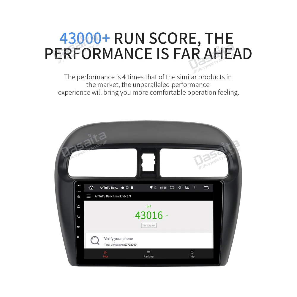 Dasaita Android 9,0 TDA7850 автомобильный радиоприемник " ips 2.5D изогнутый экран 1 din для Mitsubishi Mirage GT G4 Bluetooth gps 4G ram MP3