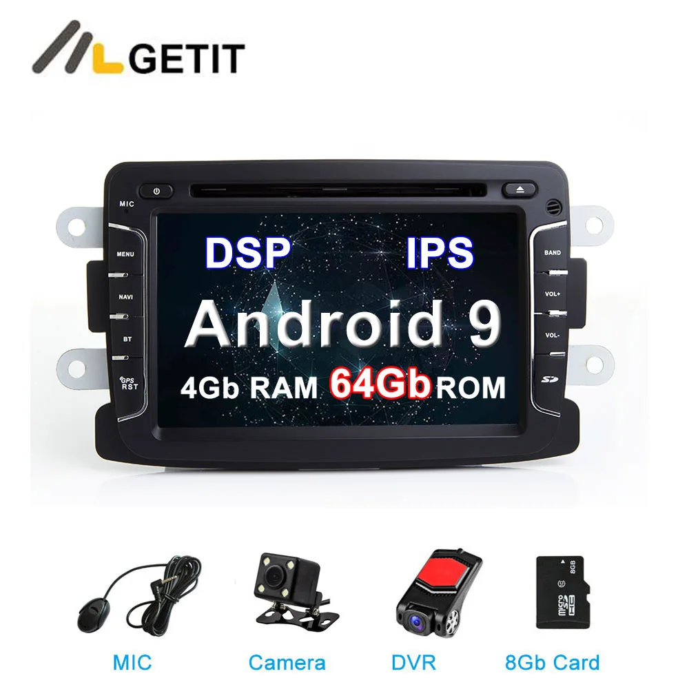 CARPLAY DSP ips Android 10 автомобильный Радио DVD стерео плеер радио gps для Dacia Sandero Renault Duster Captur Logan 2 с WiFi BT