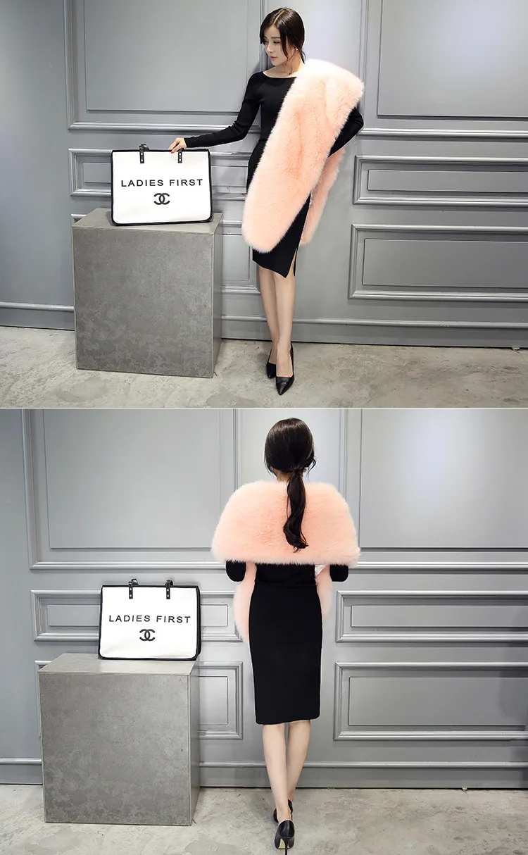 Furry Women Faux Fur Coats Winter Furry Imitation Fur Furry Overcoats Luxury Fake Fox Fur Femme Poncho Short Jacket M886