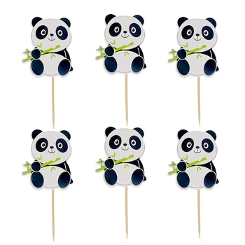 

720pcs/lot Cartoon panda Bear Cupcake Topper Picks Kids Birthday Baby Shower Party Wedding Cake toppers Flag Decoration Supplies