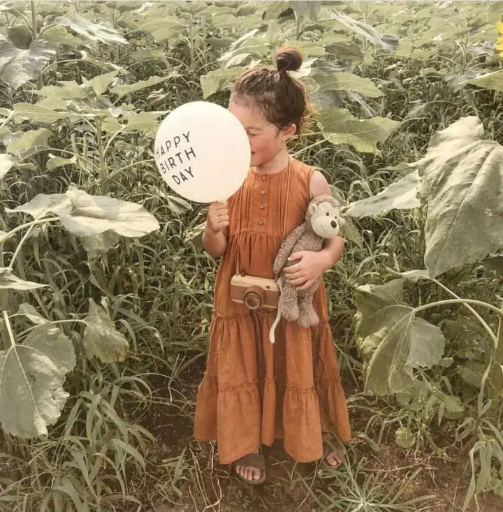 Girls Dress Maxi Dress Princess Costume Kids Clothes Baby Girl Summer Solid Casual Dress Cotton Linen Sleeveless